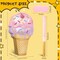 Pink Ice Cream Piñata Cute Dessert Cone Shaped Piñata with Stick Blindfold for Ice Cream Candy Birthday Party Summer Baby Shower Wedding Party Supplies Decor,